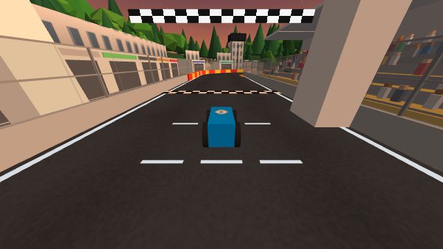 The start straight on Fast: flat lighting, no shadows